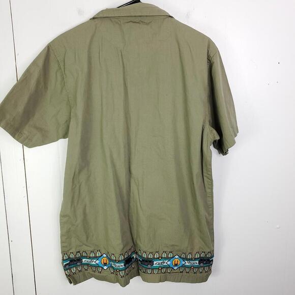 Reason Shirt Mens Large Camp Button Down Southwestern Aztex Granola Casual - Picture 9 of 9